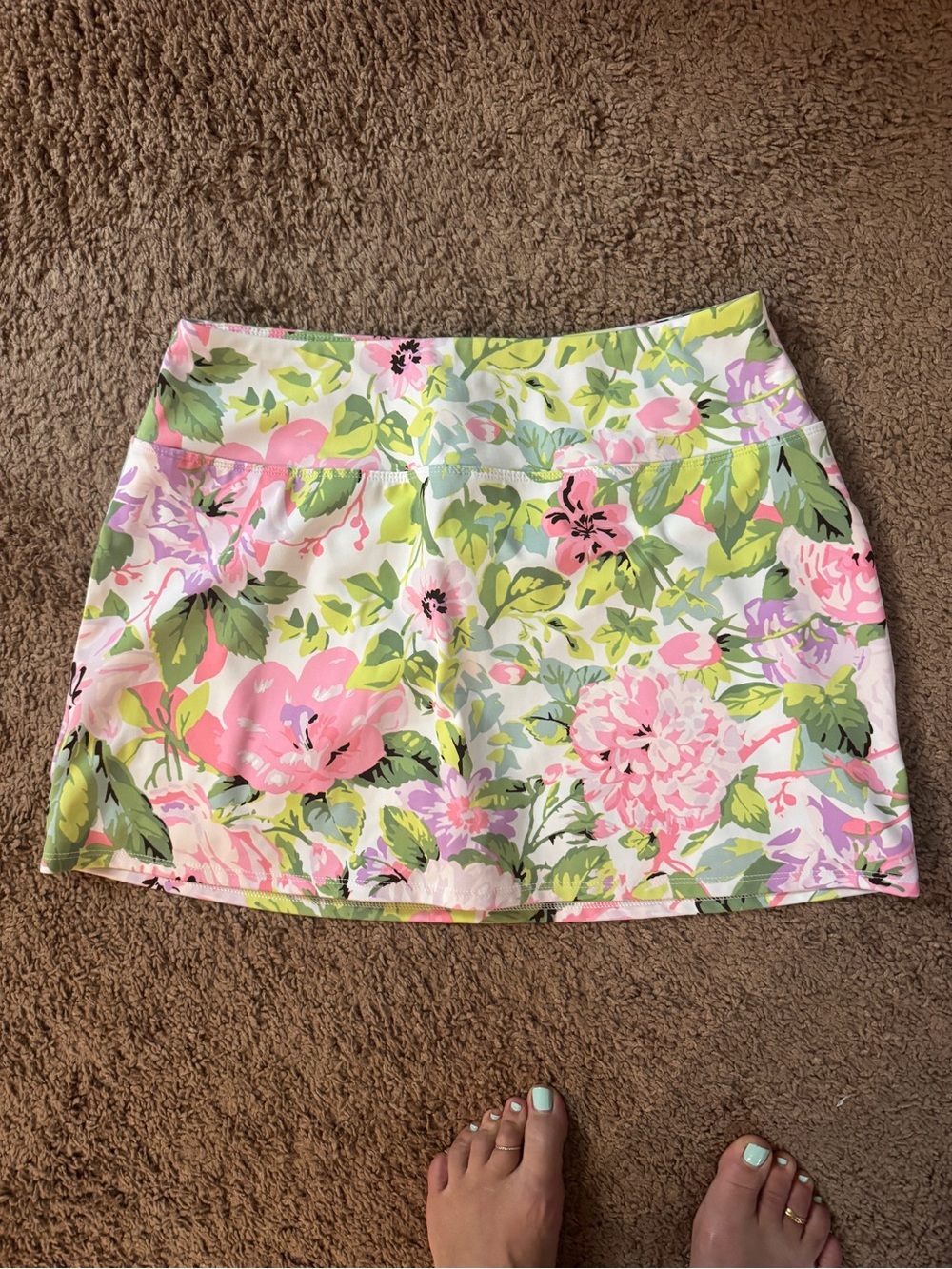Floral Print Women’s Skort - Pink & Green
